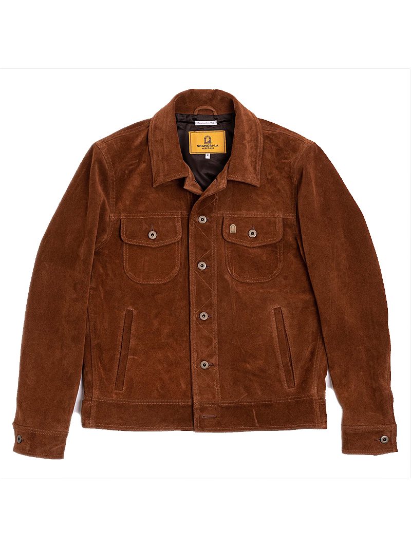 Shangri-La Heritage “Terracotta” Terra di Siena Suede Jacket