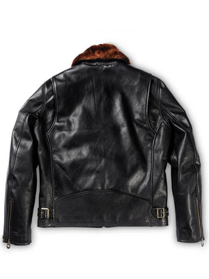 Shangri-La Heritage “Varenne” Fur Collar Black Leather Jacket