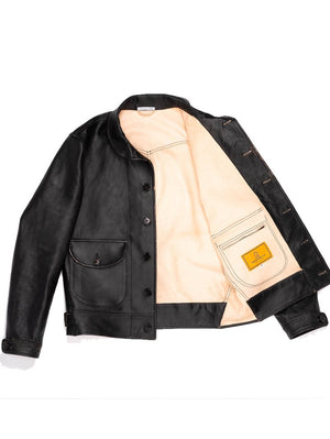 Shangri-La Heritage “Cossack” Black Tea-core Leather Jacket