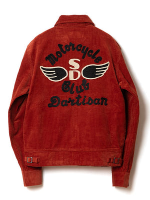 Studio D' Artisan Orange Corduroy Motorcycle Jacket