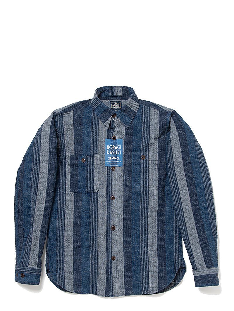 Studio D'Artisan Noragi Kasuri Sashiko Shirt