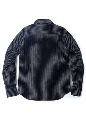UES 501656 Indigo Stripe Heavy Flannel Shirt