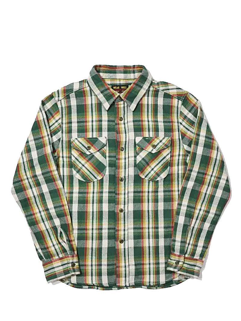 UES 502351 Heavy Flannel Shirt Green