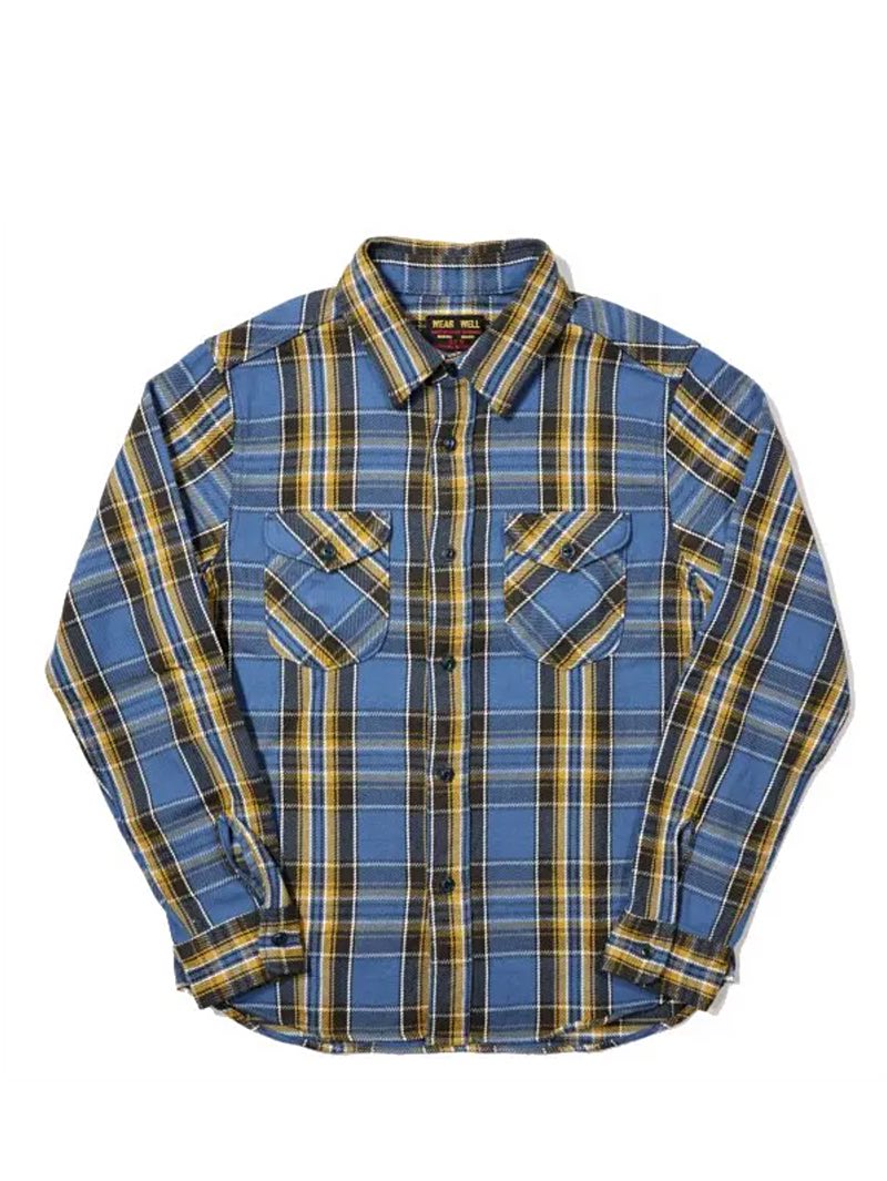 UES 502352 Heavy Flannel Shirt Blue