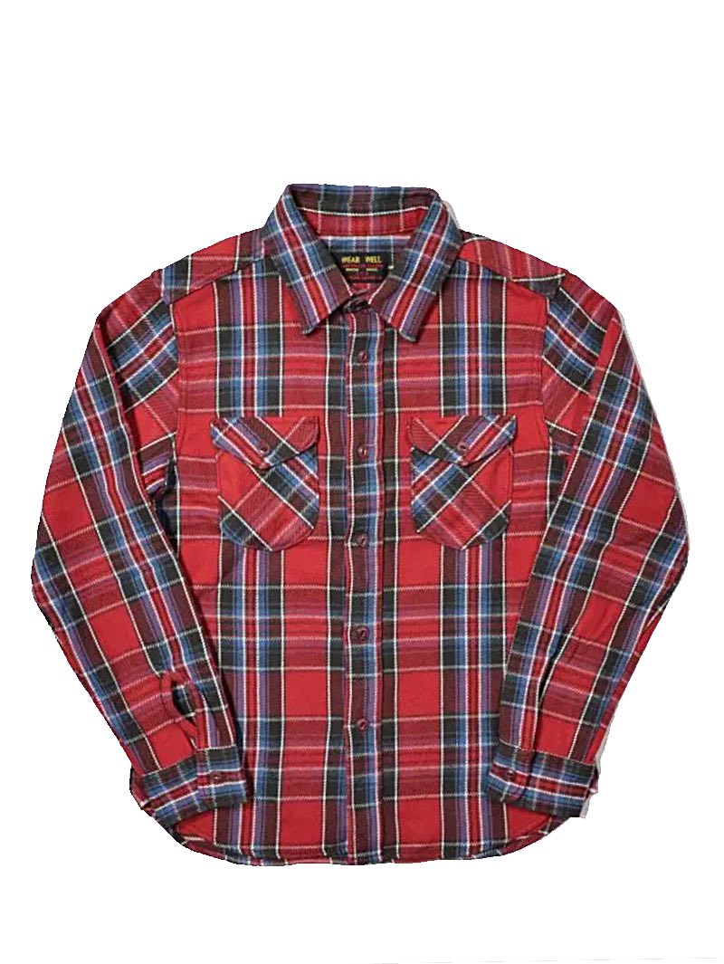 UES 502352 Heavy Flannel Shirt Red