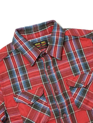 UES 502352 Heavy Flannel Shirt Red