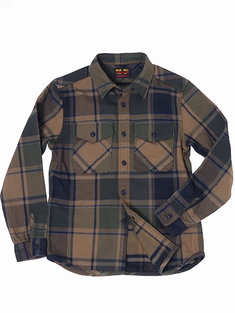 UES 502451 Olive Extra Heavy Flannel Shirt