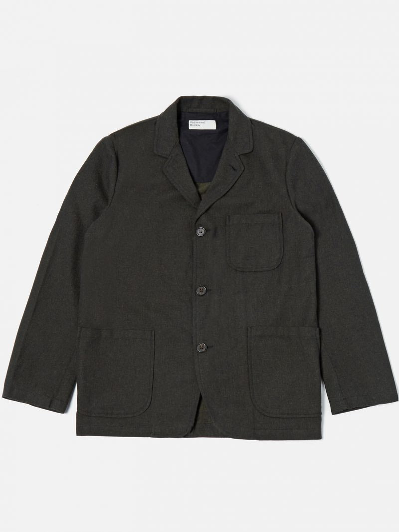 Universal Works Upcycled IT Tweed Olive Jacket