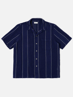 Universal Works Road Shirt Reef Stripe Navy