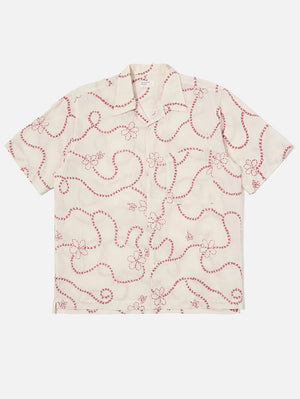Universal Works Camp Shirt Ecru Terracotta
