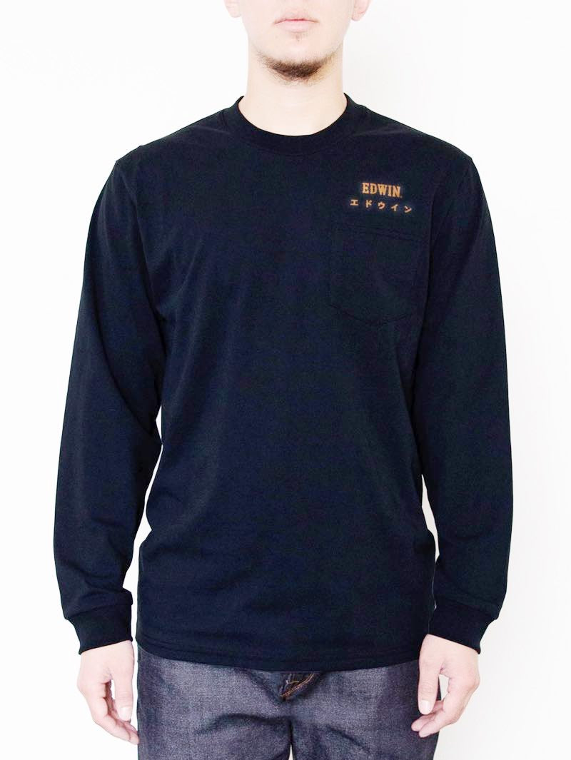 Edwin Jeans Long Sleeve Black Organic Cotton Shirt