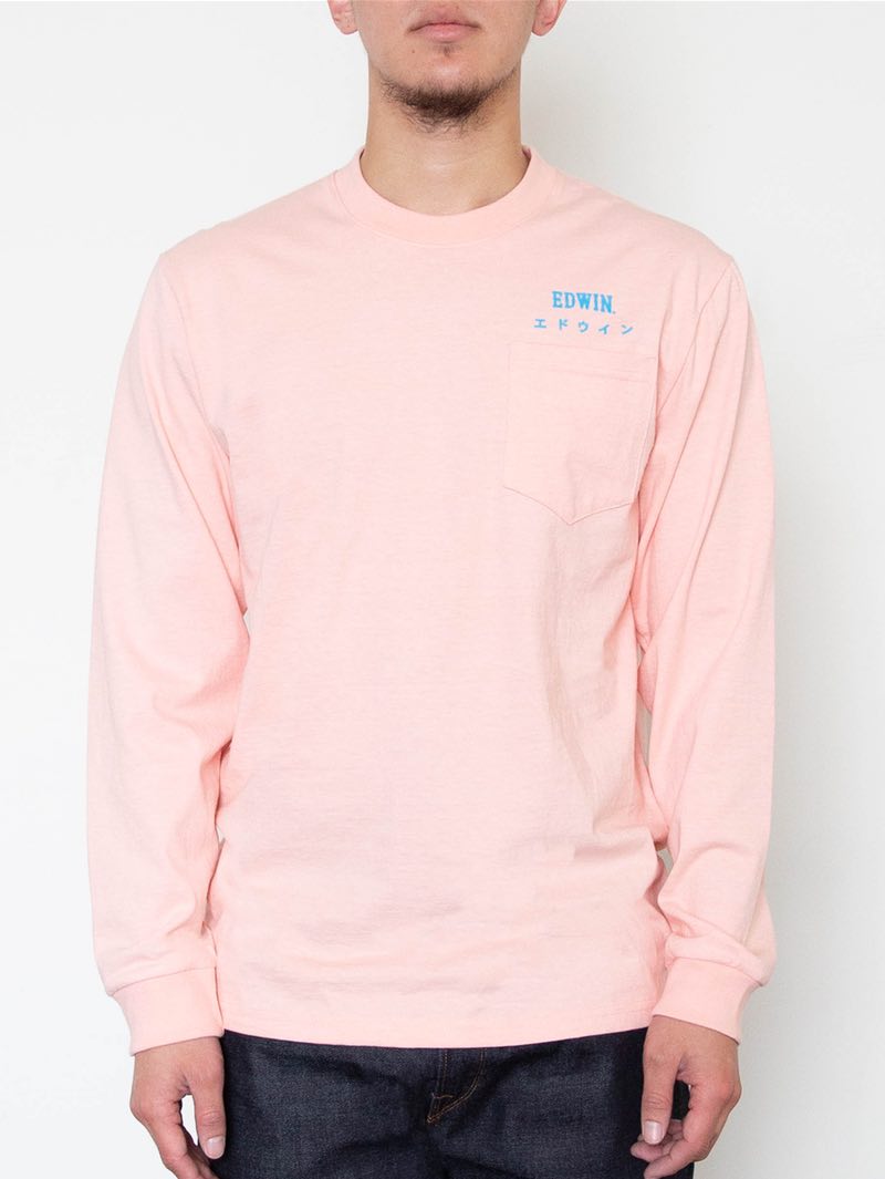 Edwin Jeans Long Sleeve Pink Organic Cotton Shirt