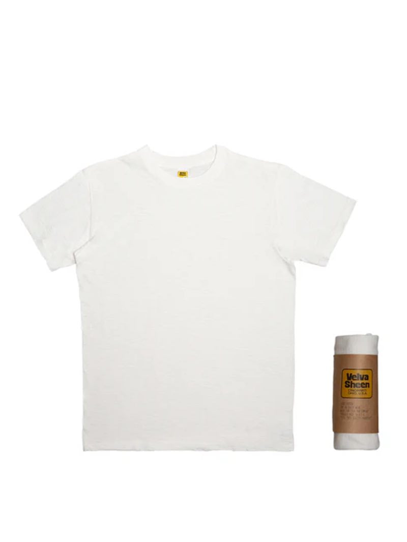 Velva Sheen White Rolled Short sleeve Crew neck