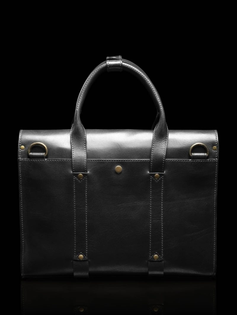 Will Leather Goods Black William Slim Briefcase Bag