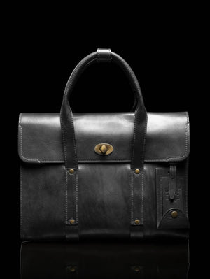 Will Leather Goods Black William Slim Briefcase Bag