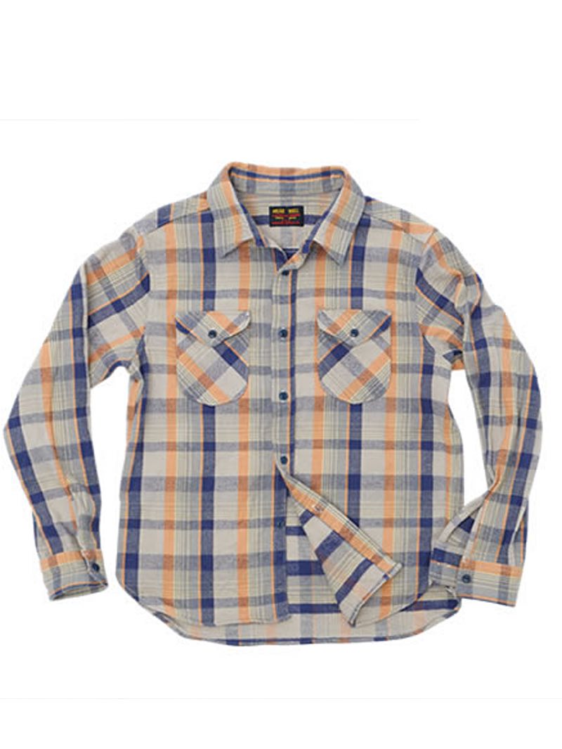 UES 502453 Heavy Flannel Navy Shirt