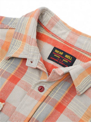 UES 502453 Heavy Flannel Orange Shirt