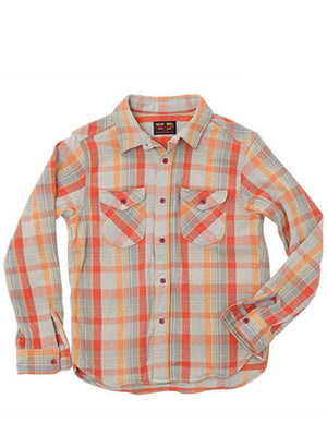 UES 502453 Heavy Flannel Orange Shirt