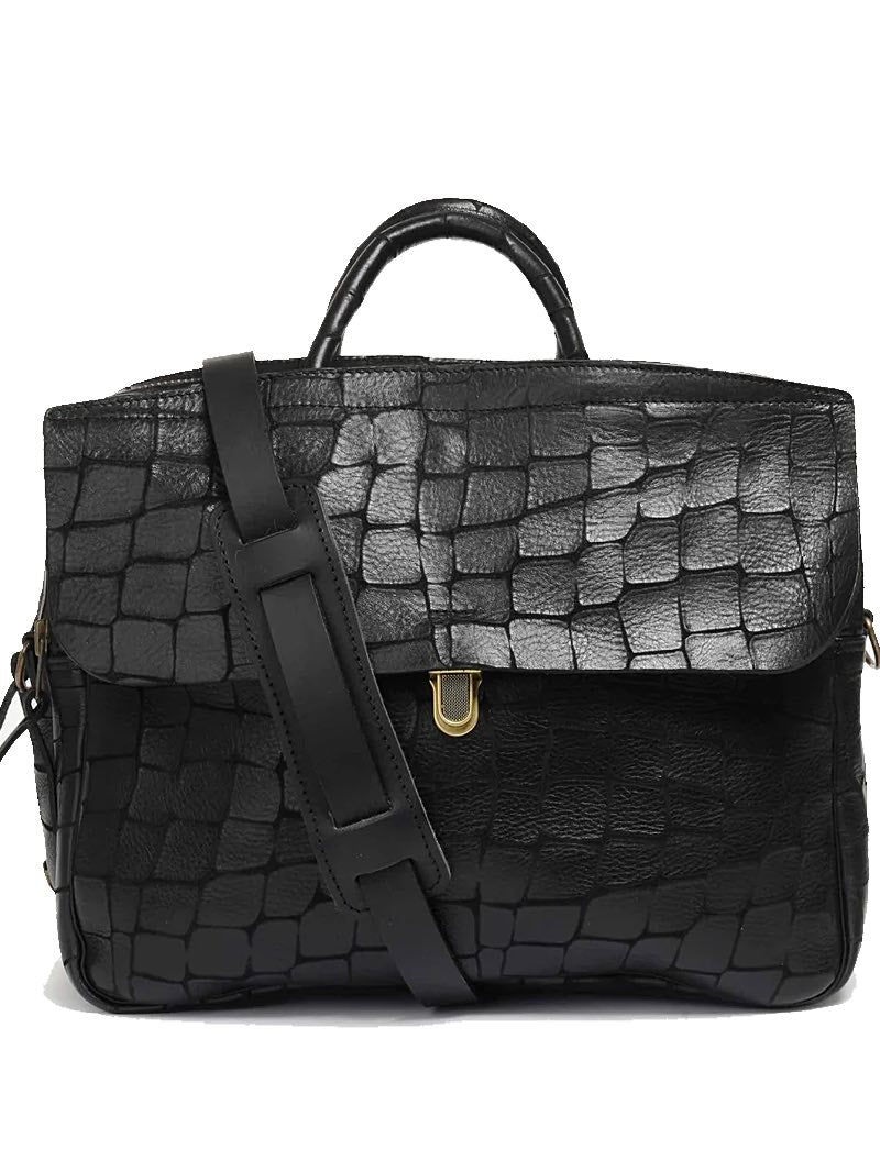 Bleu de chauffe Zeppo Black Croc Leather Bag - Mildblend
