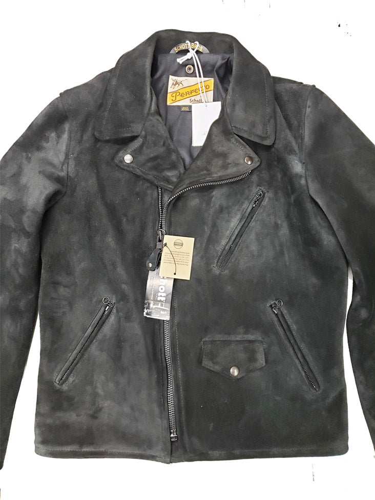 3sixteen X Schott Black Roughout Leather Jacket