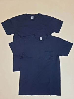 Velva Sheen 2 Pack Navy Pocket T-Shirts