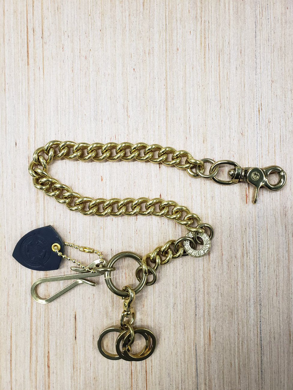 Iron Heart Brass Wallet Chain with Hooks and Rings