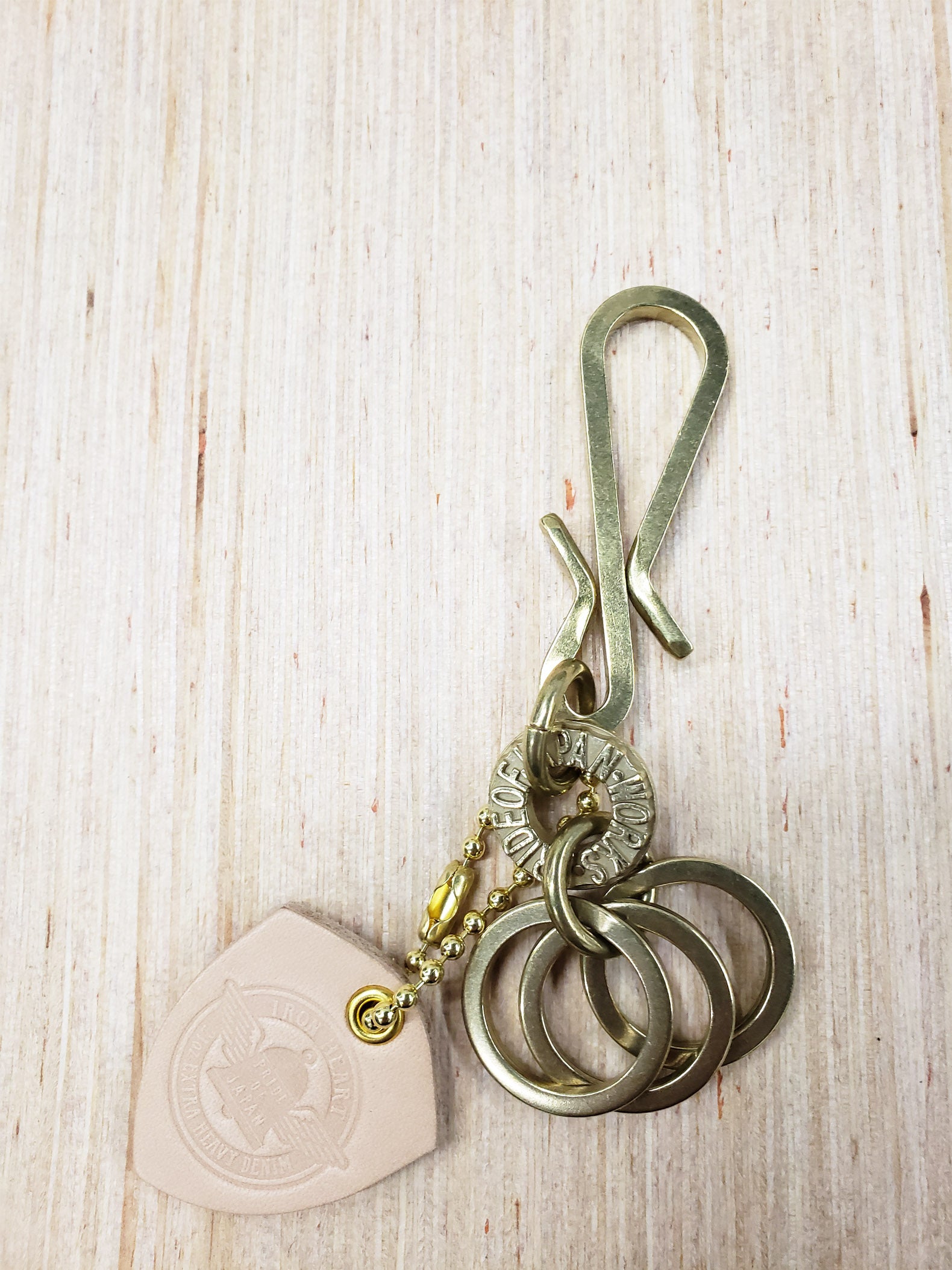 Iron Heart Brass Key Hook with Rings