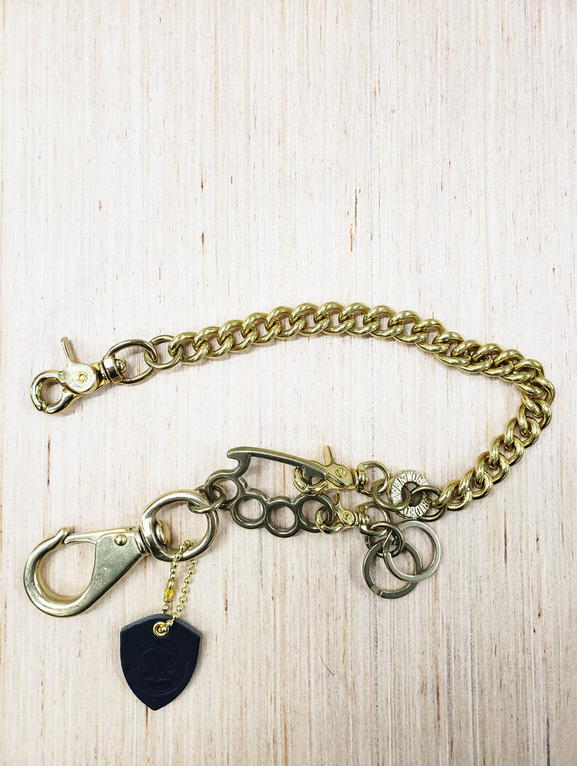 Iron Heart Brass Wallet Chain with Rings and Clip