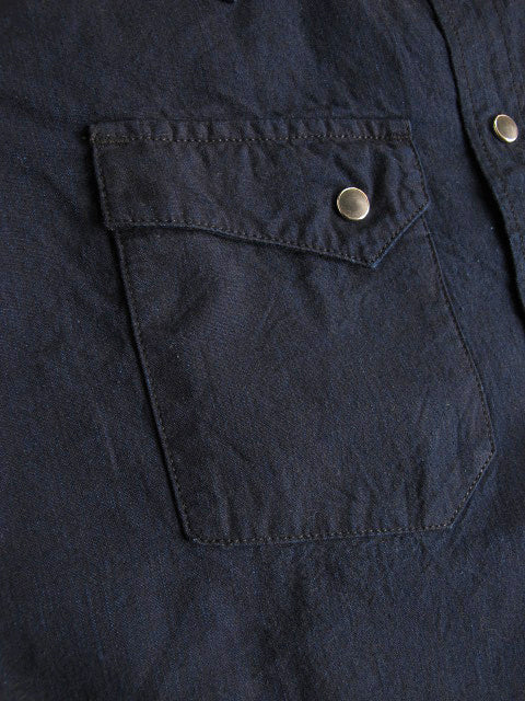 Pure Blue Japan Double Indigo 5 oz. Selvedge Chambray Western Shirt