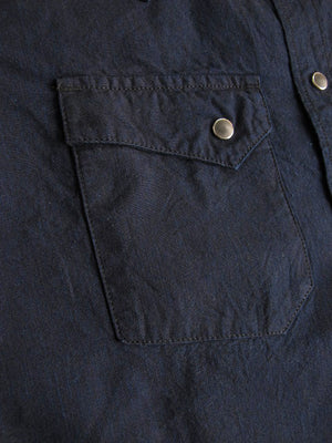 Pure Blue Japan Double Indigo 5 oz. Selvedge Chambray Western Shirt