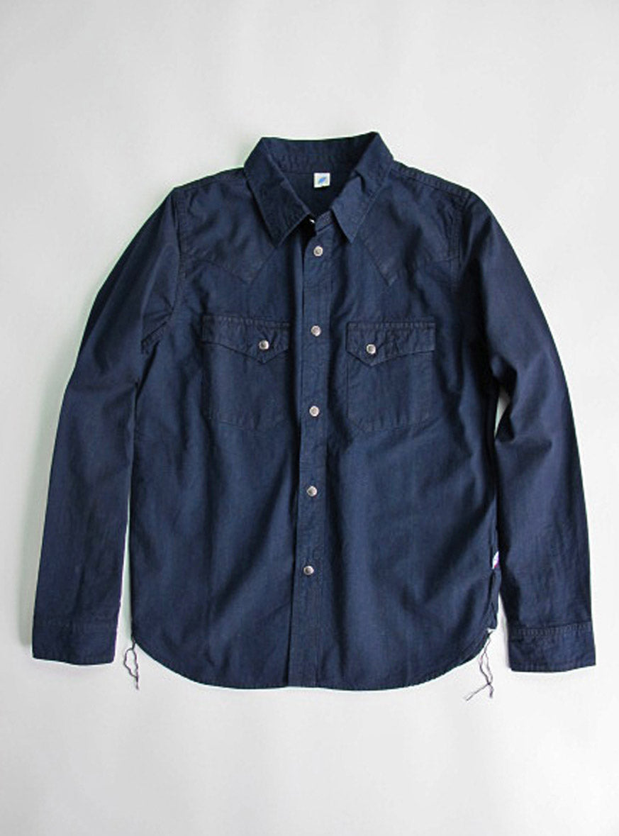 Pure Blue Japan Double Indigo 5 oz. Selvedge Chambray Western Shirt