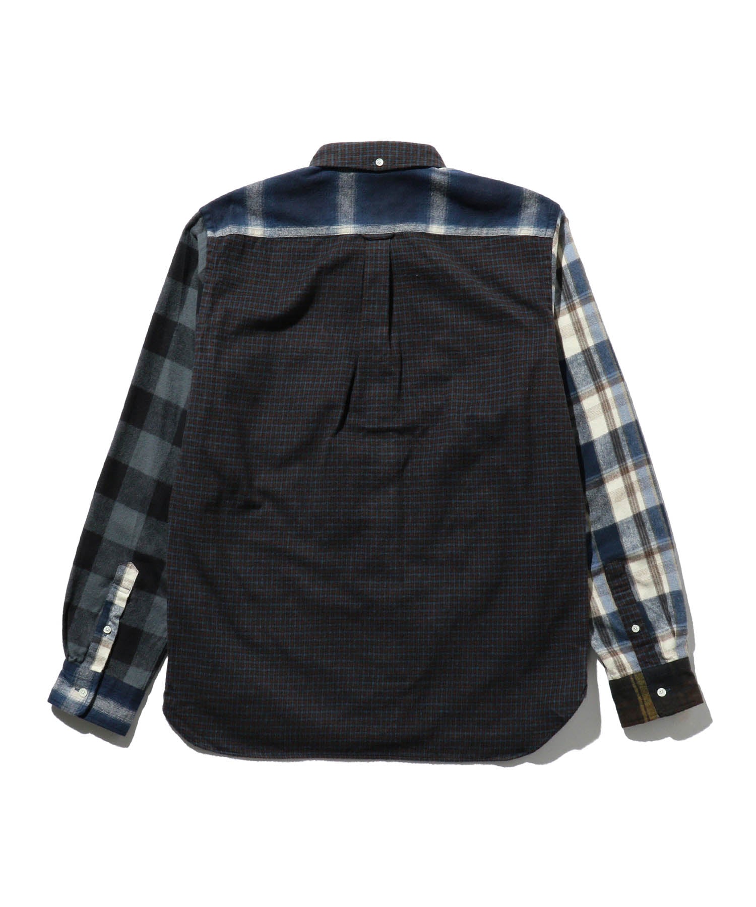 Beams Plus BD Flannel Check Panel Shirt Navy - Mildblend Supply Co