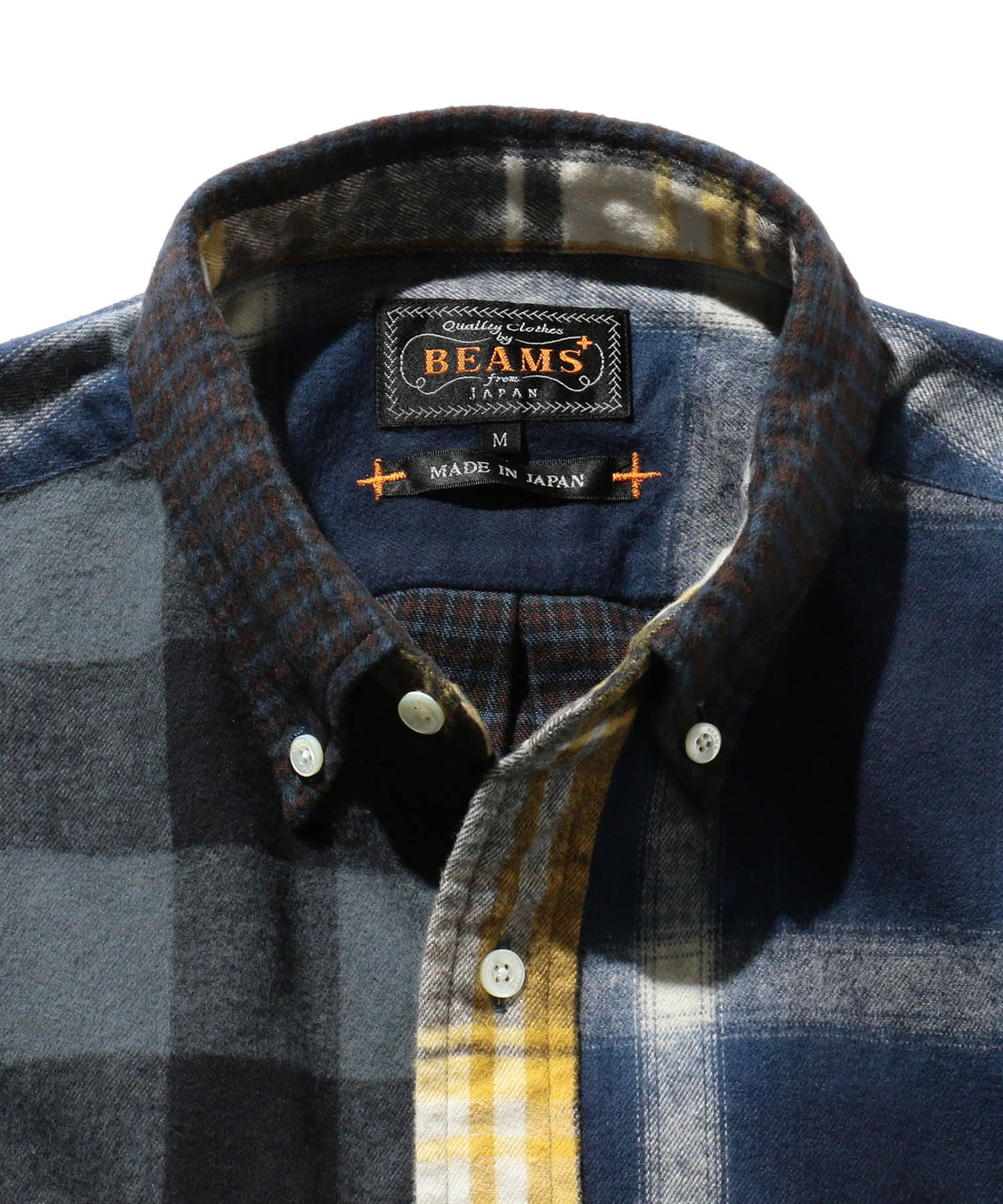 Beams Plus BD Flannel Check Panel Shirt Navy - Mildblend Supply Co
