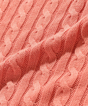Beams Plus Crew Cable Cotton Linen Pink