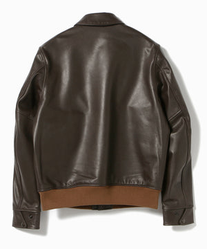Beams Plus Leather Jacket Dark Brown