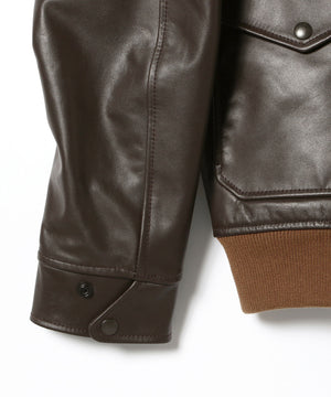 Beams Plus Leather Jacket Dark Brown
