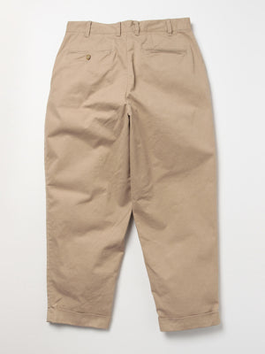 Beams Plus 2 Pleats Twill Khaki