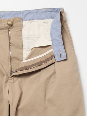 Beams Plus 2 Pleats Twill Khaki