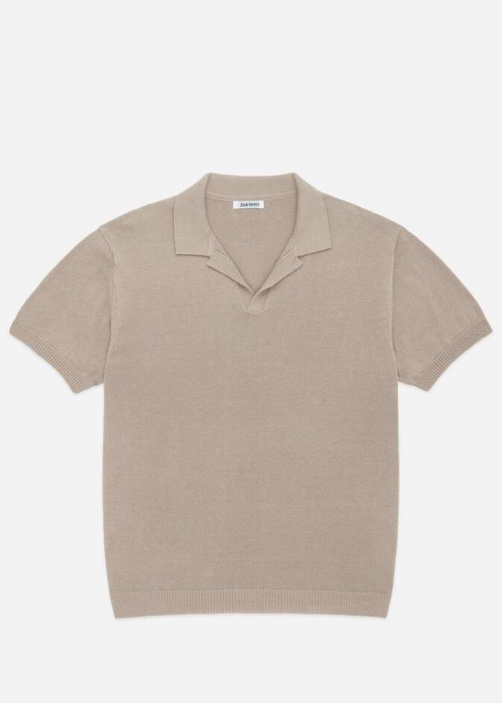 3sixteen Knit Polo Tan