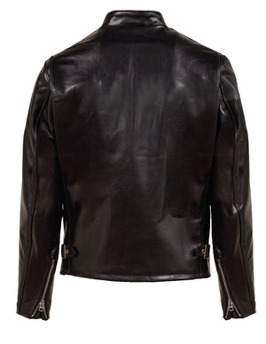 Schott 641HH Classic Racer Jacket Black Horsehide