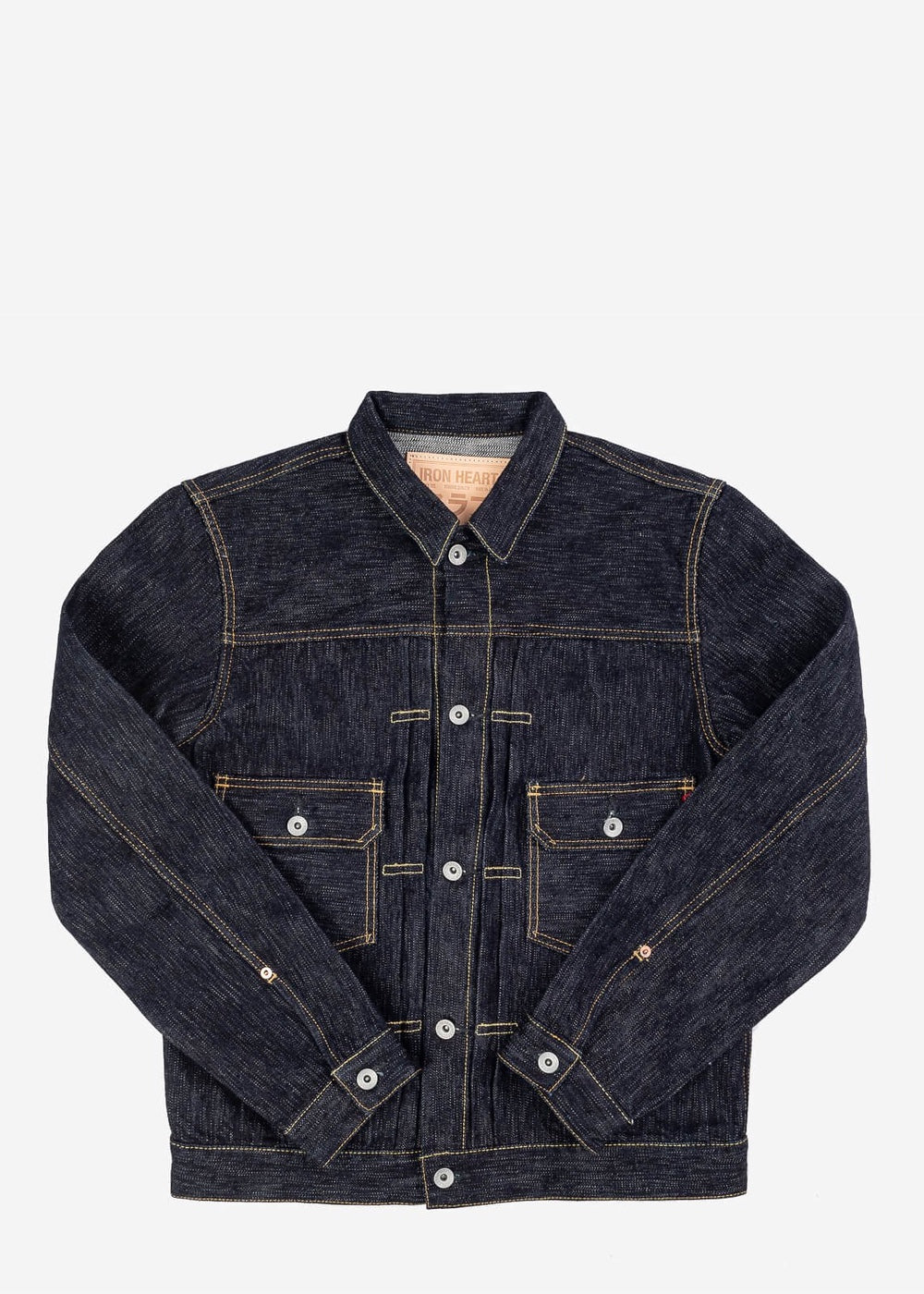 Iron Heart IHJ-507-SLBod 16oz Slubby Selvedge Denim Type II Jacket - Indigo Overdyed Black