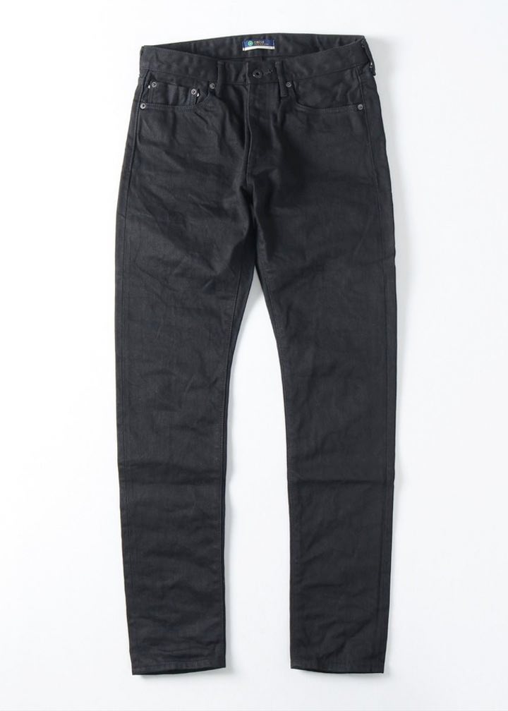 Japan Blue Circle Black 14oz Tapered Selvedge Denim