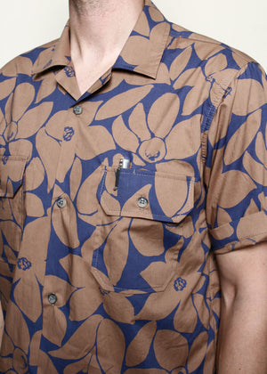 Rogue Territory Infantry Shirt S/S Brown Floral Shirt