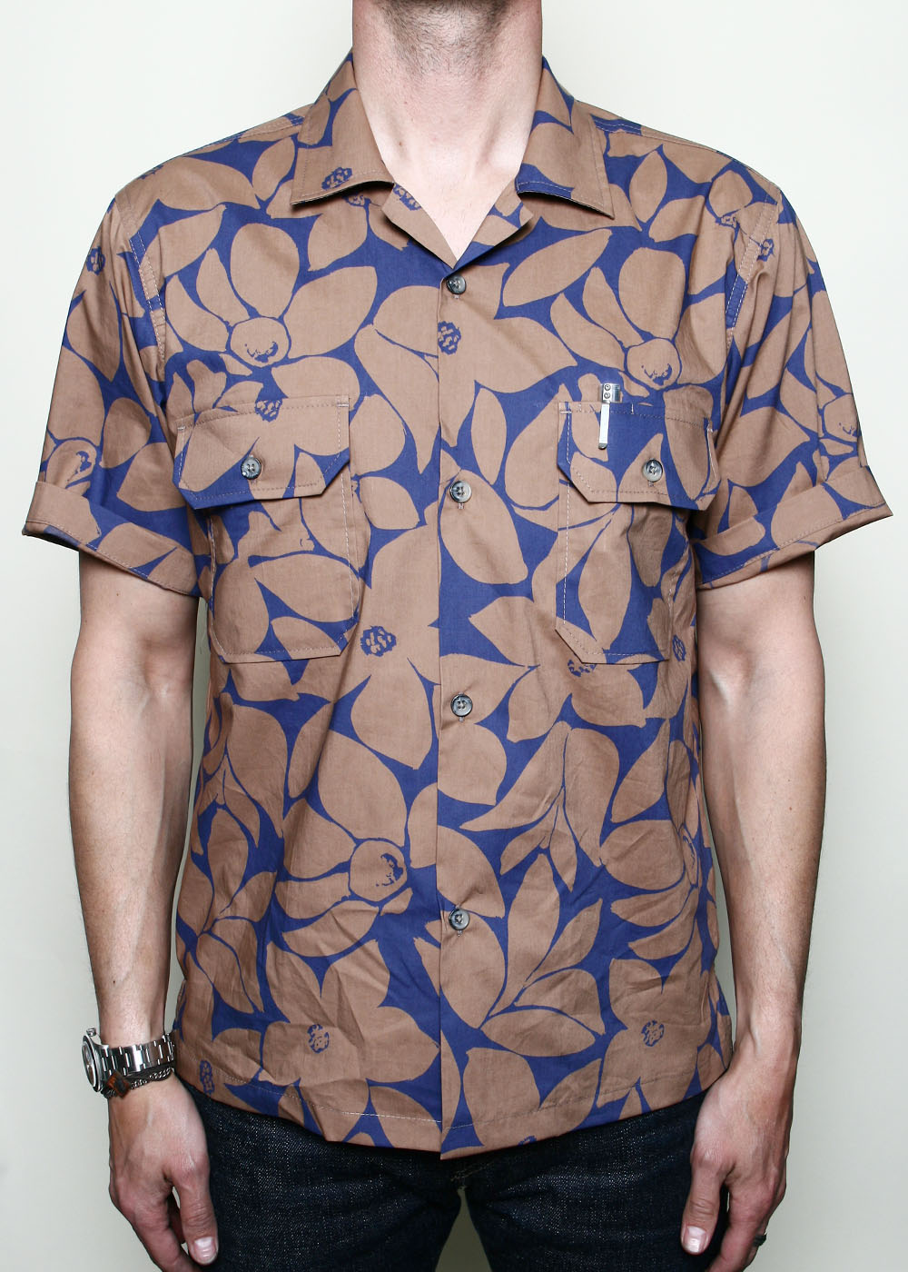 Rogue Territory Infantry Shirt S/S Brown Floral Shirt