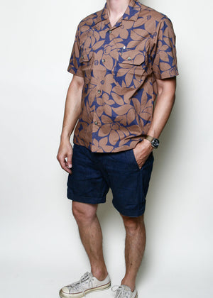 Rogue Territory Infantry Shirt S/S Brown Floral Shirt