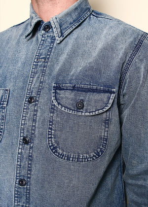 Rogue Territory Work Shirt Washed Out Indigo Selvedge