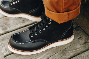 Red Wing 8818 6-inch Moc, Black Chrome / Black Abilene Roughout