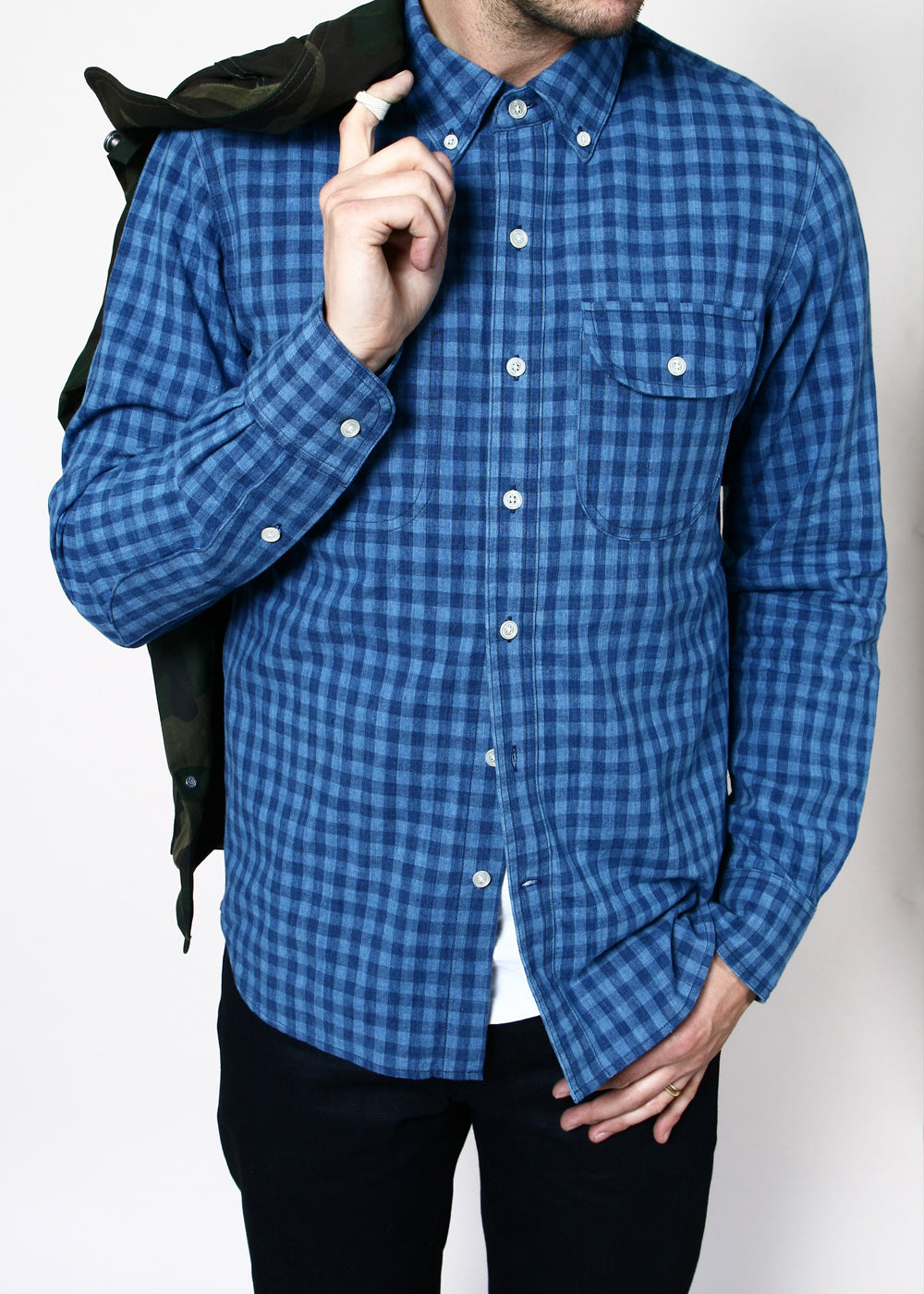 Rogue Territory Jumper Shirt Indigo Gingham