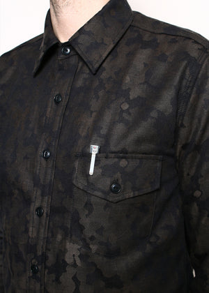 Rogue Territory Oxford Work Shirt Brown Camo Jacquard