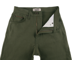 Naked & Famous Women's classic army green duck selvedge